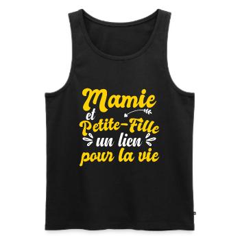 Mamie Cadeau Petite Fille Humour - Débardeur bio Premium Homme - noir - Devant - Michal (187cm)