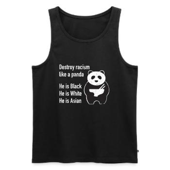 Panda Bear Anti Racism Gift For Solidarity - Men's Premium Organic Tank Top - black - Front - Michal (187cm)