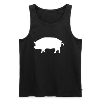 Porc - Débardeur bio Premium Homme - noir - Devant - Michal (187cm)