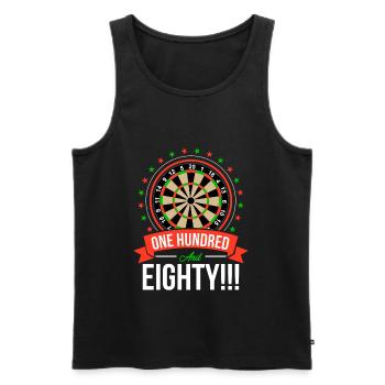 180 Without Hundred And Eighty | Dart Gifts Darts - Men's Premium Organic Tank Top - black - Front - AI Model Male 178 light (178cm)