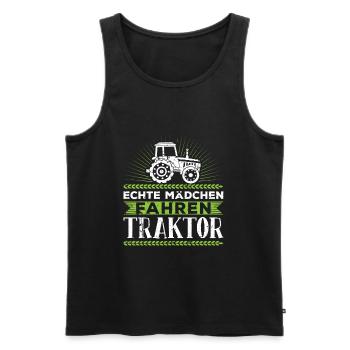 Trecker Damen Bauernhof Echte Mädchen Traktor - Männer Premium Bio Tank Top - Schwarz - Vorne - Michal (187cm)