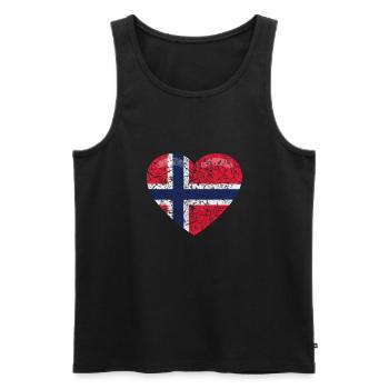 Drapeau norvégien - Débardeur bio Premium Homme - noir - Devant - Michal (187cm)