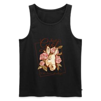 Esel Maultier Muli Blumen Mädchen Burro Geschenk - Männer Premium Bio Tank Top - Schwarz - Vorne - AI Model Male 178 light (178cm)