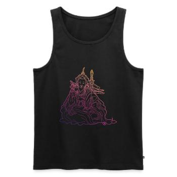 Buddha Yoga Mantra Bouddhiste Tao Zen Cadeau - Débardeur bio Premium Homme - noir - Devant - Michal (187cm)