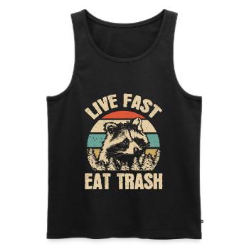 Waschbär Fast Food Müll Vintage Camper Geschenk - Männer Premium Bio Tank Top - Schwarz - Vorne - Michal (187cm)