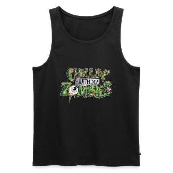 Costume d'Halloween Ecole Enfants Cadeau Zombie - Débardeur bio Premium Homme - noir - Devant - Michal (187cm)