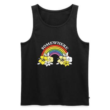 Regenbogen Somewhere LGBT Wolken Homo Geschenk - Männer Premium Bio Tank Top - Schwarz - Vorne - AI Model Male 178 light (178cm)
