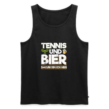 Tennis and beer that's why I'm here Tennis sayings - Men's Premium Organic Tank Top - black - Front - Michal (187cm)