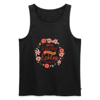 Wecker Arschloch Langschläfer Aufstehen Geschenk - Männer Premium Bio Tank Top - Schwarz - Vorne - Michal (187cm)