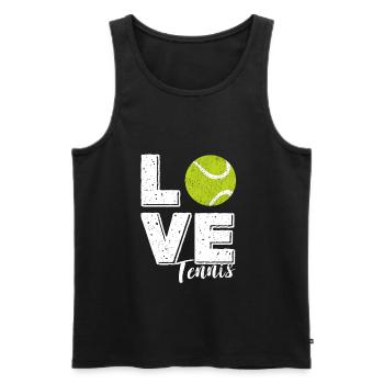 J'adore le Tennis Tennis Ball LOVE TENNIS - Débardeur bio Premium Homme - noir - Devant - Michal (187cm)