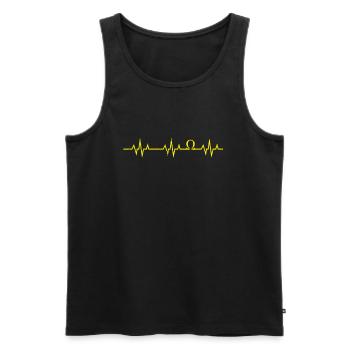 Ohm Icon Funny Electrician EKG - Men's Premium Organic Tank Top - black - Front - AI Model Male 178 light (178cm)