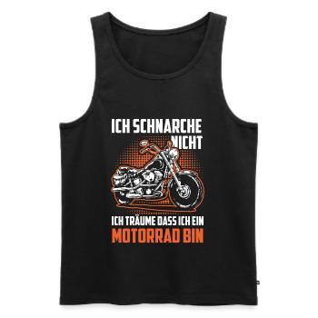 Ich schnarche nicht - Träume Motorrad Biker - Männer Premium Bio Tank Top - Schwarz - Vorne - Michal (187cm)