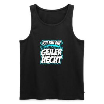 Ich Bin Ein Geiler Hecht Lustiges Männer Angler - Männer Premium Bio Tank Top - Schwarz - Vorne - Michal (187cm)