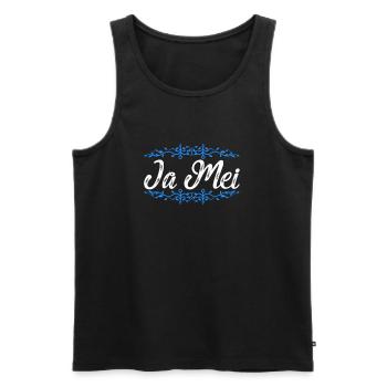 Ja Mei Bayrisches Spruch Geschenk - Männer Premium Bio Tank Top - Schwarz - Vorne - AI Model Male 178 light (178cm)