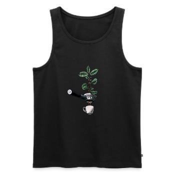Coffee gifts barista espresso - Men's Premium Organic Tank Top - black - Front - AI Model Male 178 light (178cm)