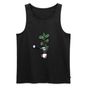 Coffee lover espresso barista - Men's Premium Organic Tank Top - black - Front - AI Model Male 178 light (178cm)