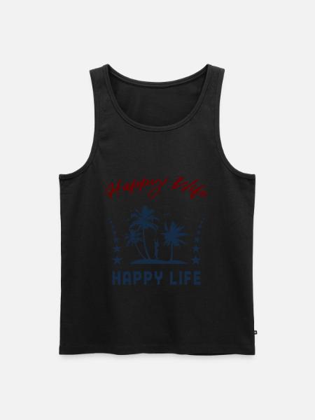 Happy Wife Happy Life - Herre Premium økologisk tanktop - sort