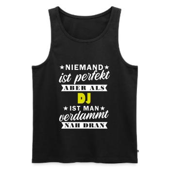DJ Discjockey Party Beruf Hobby Geschenkidee Musik - Männer Premium Bio Tank Top - Schwarz - Vorne - Michal (187cm)