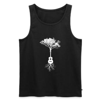 Acoustic guitar tree nature guitarist - Men's Premium Organic Tank Top - black - Front - Michal (187cm)