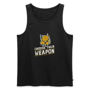 Fantasy RPG Cube Funny role-playing game - Men's Premium Organic Tank Top - black - Front - AI Model Male 178 light (178cm)