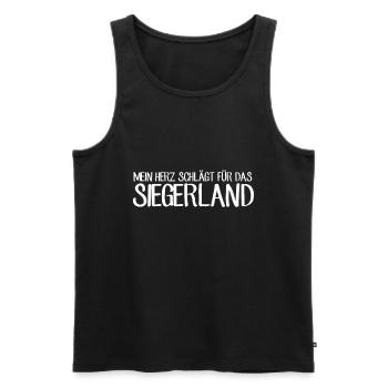 Mein Herz schlägt für das Siegerland Siegen NRW - Männer Premium Bio Tank Top - Schwarz - Vorne - AI Model Male 178 light (178cm)