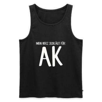 Mein Herz schlägt für AK Altenkirchen Heimat Liebe - Männer Premium Bio Tank Top - Schwarz - Vorne - Michal (187cm)