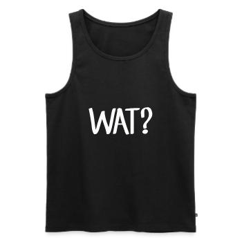 WAT? - Siegerländer Wittgensteiner Platt Siegen - Männer Premium Bio Tank Top - Schwarz - Vorne - AI Model Male 178 light (178cm)