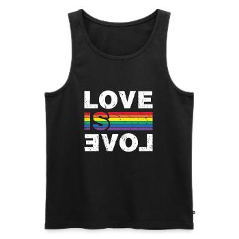 Love Is Love - Männer Premium Bio Tank Top - Schwarz - Vorne - AI Model Male 178 light (178cm)