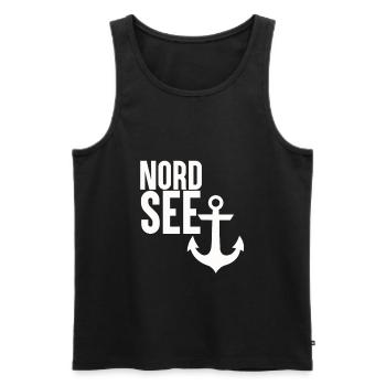 Nordsee Anker - Männer Premium Bio Tank Top - Schwarz - Vorne - Michal (187cm)