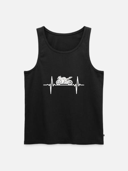 Motorrad Biker Herzschlag - Männer Premium Bio Tank Top - Schwarz
