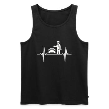 Heartbeat automotive mechatronic car mechanic - Men's Premium Organic Tank Top - black - Front - Michal (187cm)