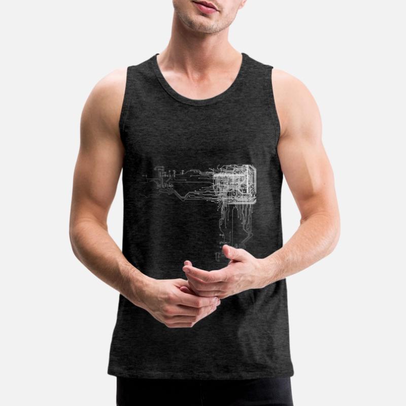Programmer CPU nerd computer programmer Men's Premium Organic Tank Top