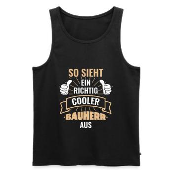 Herren Bauherr Lustiges Design für Einweihung - Männer Premium Bio Tank Top - Schwarz - Vorne - AI Model Male 178 light (178cm)