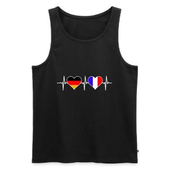 Deutschland Frankreich Herzschlag für Franzosen - Männer Premium Bio Tank Top - Schwarz - Vorne - AI Model Male 178 light (178cm)