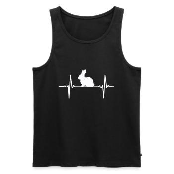 Hasen Hase Kaninchen Liebe Herzschlag Ekg Puls - Männer Premium Bio Tank Top - Schwarz - Vorne - AI Model Male 178 light (178cm)