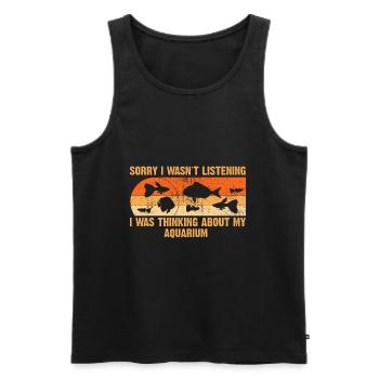 Aquarium fish aquarist vintage retro fish - Men's Premium Organic Tank Top - black - Front - Michal (187cm)