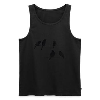 Ich mag Vögel - Männer Premium Bio Tank Top - Schwarz - Vorne - Michal (187cm)