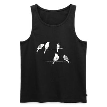 Oiseaux oiseaux - J'aime les oiseaux - Débardeur bio Premium Homme - noir - Devant - Michal (187cm)