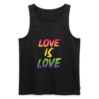 Gay love is love rainbow - Men's Premium Organic Tank Top - black - Front - AI Model Male 178 light (178cm)