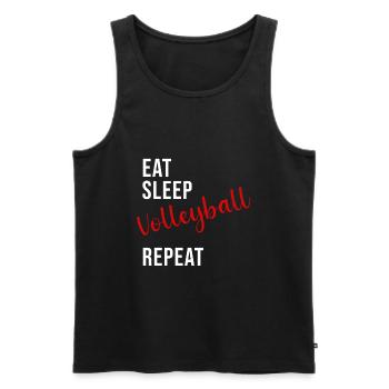 Eat Sleep Volleyball Repeat - Beachvolleyball - Männer Premium Bio Tank Top - Schwarz - Vorne - Michal (187cm)