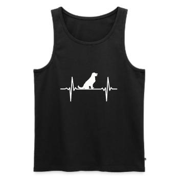 Herzschlag Labrador Retriever Golden Retriever - Männer Premium Bio Tank Top - Schwarz - Vorne - Michal (187cm)