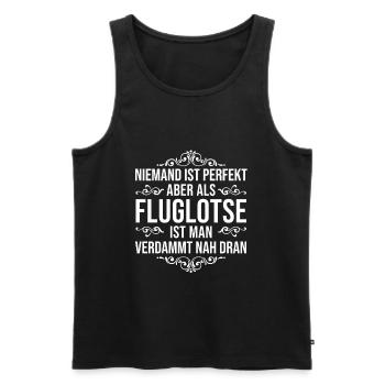 Fluglotse Spruch - Männer Premium Bio Tank Top - Schwarz - Vorne - Michal (187cm)