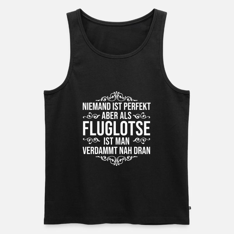 Fluglotse Spruch - Männer Premium Bio Tank Top - Schwarz