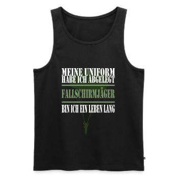 Fallschirmjäger Bundeswehr Sprüche Militär - Männer Premium Bio Tank Top - Schwarz - Vorne - Michal (187cm)