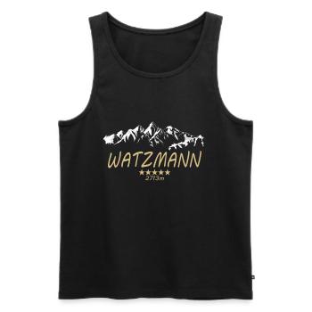 Watzmann Herz Wandern Berge Damen Alpen Geschenk - Männer Premium Bio Tank Top - Schwarz - Vorne - Michal (187cm)