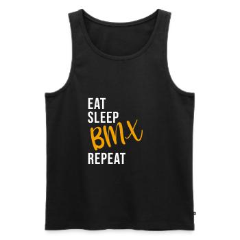 Eat Sleep BMX Repeat - Débardeur bio Premium Homme - noir - Devant - Michal (187cm)