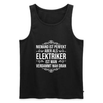 Elektriker Spruch Lustig Elektrik Geschenk - Männer Premium Bio Tank Top - Schwarz - Vorne - Michal (187cm)