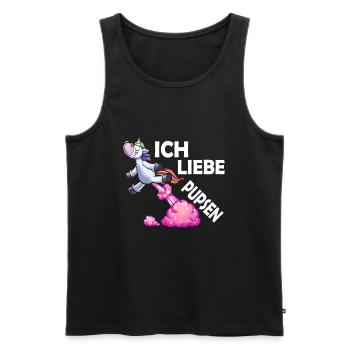 Ich Liebe Pupsen Furzen Lustige Sprüche Geschenk - Männer Premium Bio Tank Top - Schwarz - Vorne - Michal (187cm)