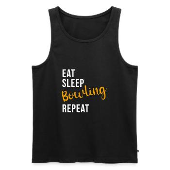 Eat Sleep Bowling Repeat - Débardeur bio Premium Homme - noir - Devant - Michal (187cm)