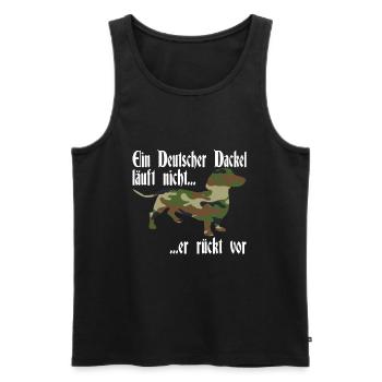 Dackelmotiv Dackel Damen Hund Herren Silhouette - Männer Premium Bio Tank Top - Schwarz - Vorne - Michal (187cm)